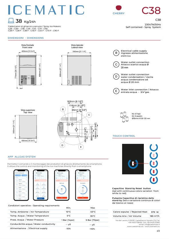 ICEMATIC - Macchina del ghiaccio CHERRY C38