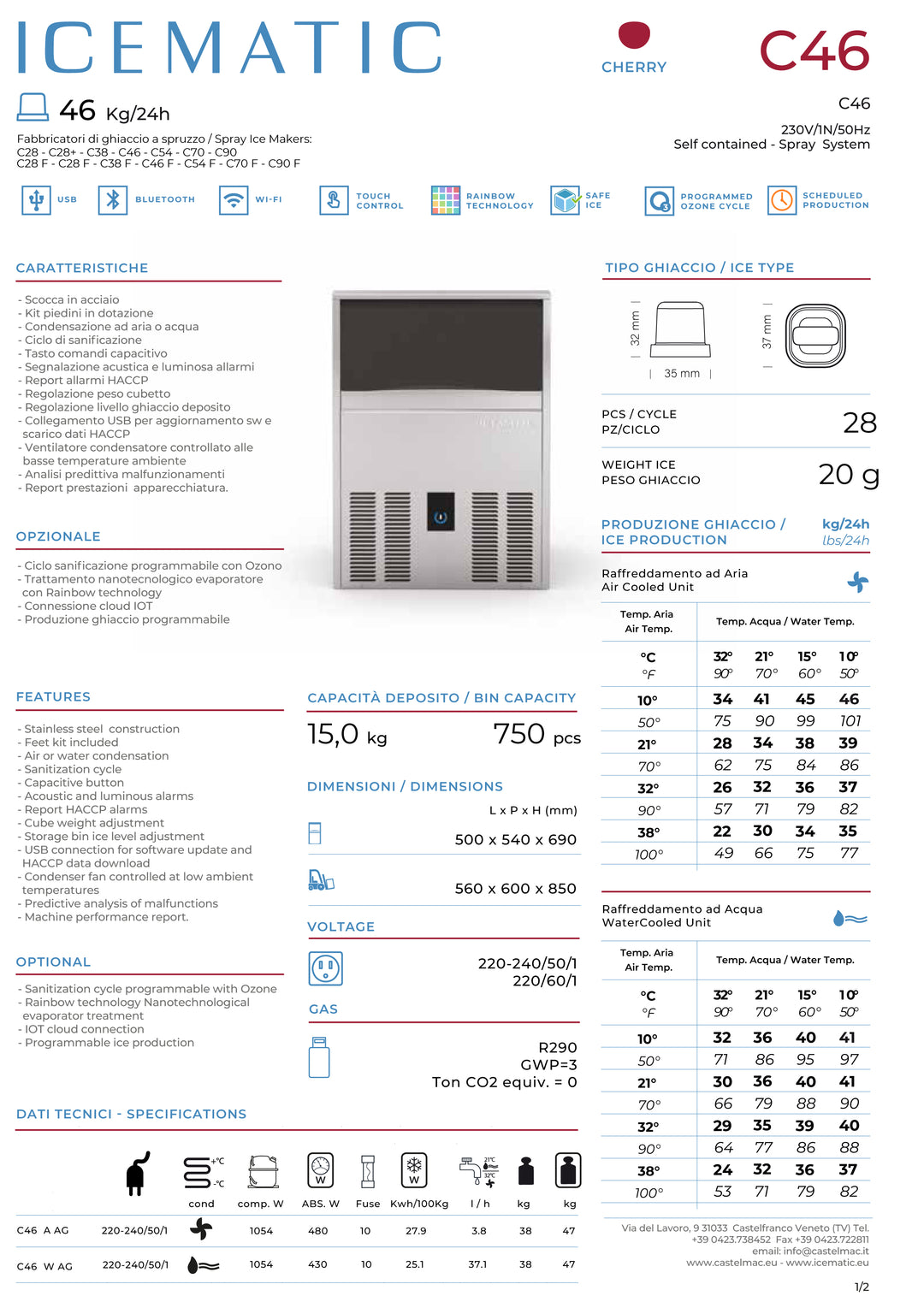 ICEMATIC - Macchina del ghiaccio CHERRY C46