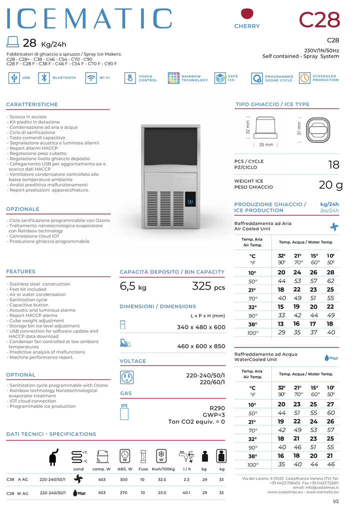 ICEMATIC - Macchina del ghiaccio CHERRY C28