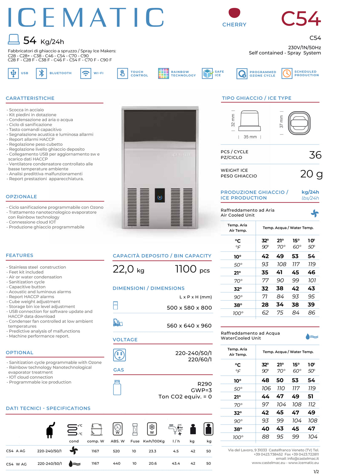 ICEMATIC - Macchina del ghiaccio CHERRY C54