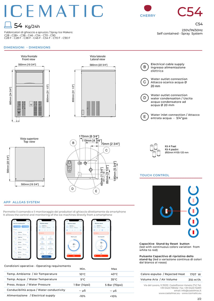 ICEMATIC - Macchina del ghiaccio CHERRY C54