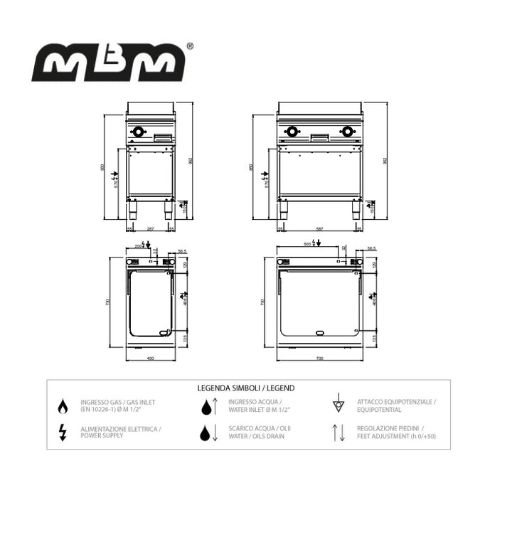 MBM - Piastra cottura DOMINA PRO 700 FTBE74AR