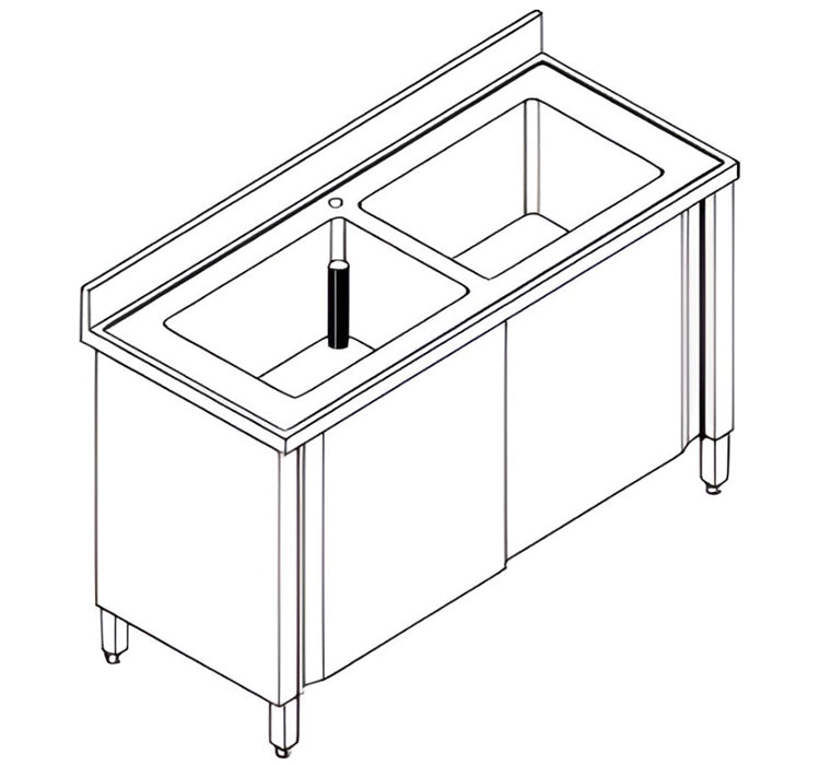 IdeaMinox - Lavello armadiato scorrevole 1200x700