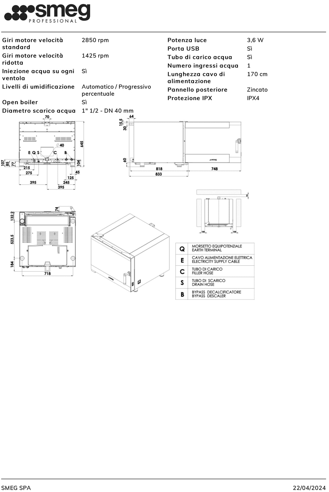 SMEG - Forno combinato Galileo Professional SPO5L2S