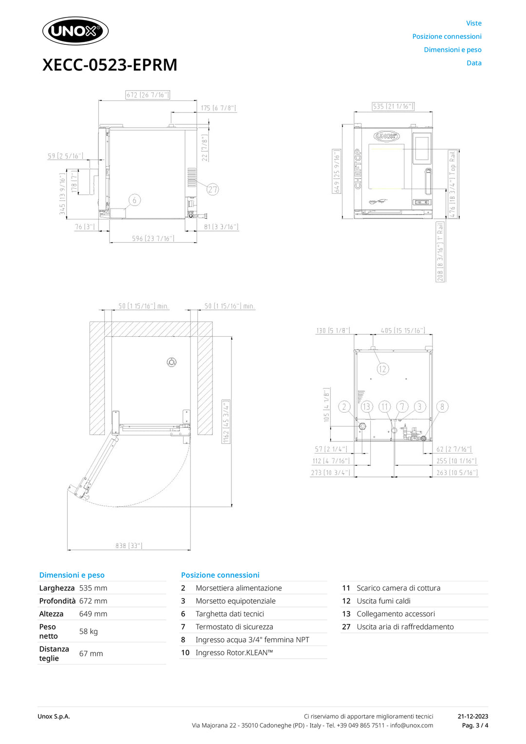 UNOX - Forno CHEFTOP MIND.Maps™ COMPACT PLUS 5 teglie XECC-0523-EPRM