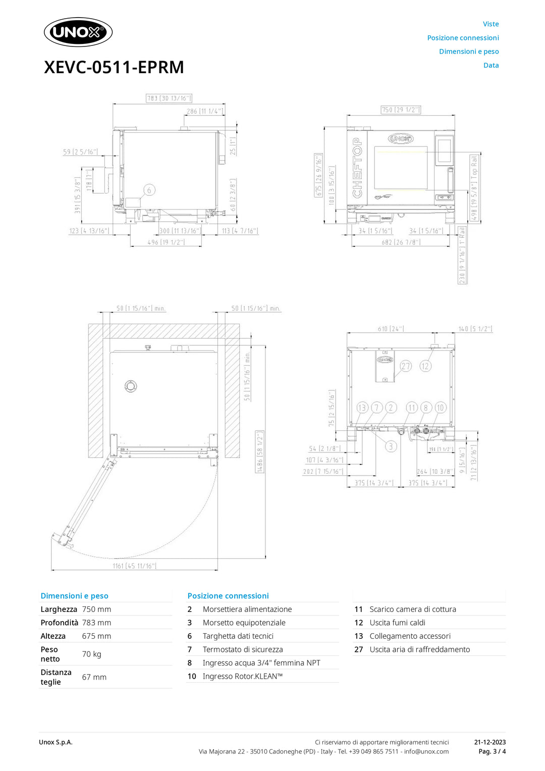 UNOX - Forno CHEFTOP MIND.Maps™ PLUS 5 teglie XEVC-0511-EPRM