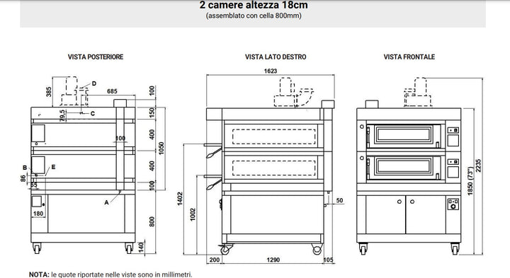 Moretti Forni - Forno elettrico statico 2 camere AMALFI C